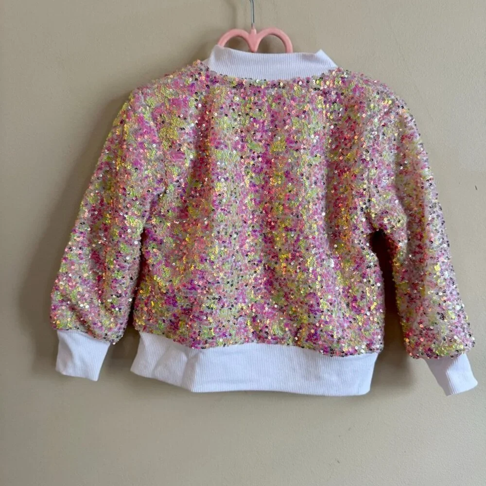 Spring Pink Sequin Girls Jacket NWT